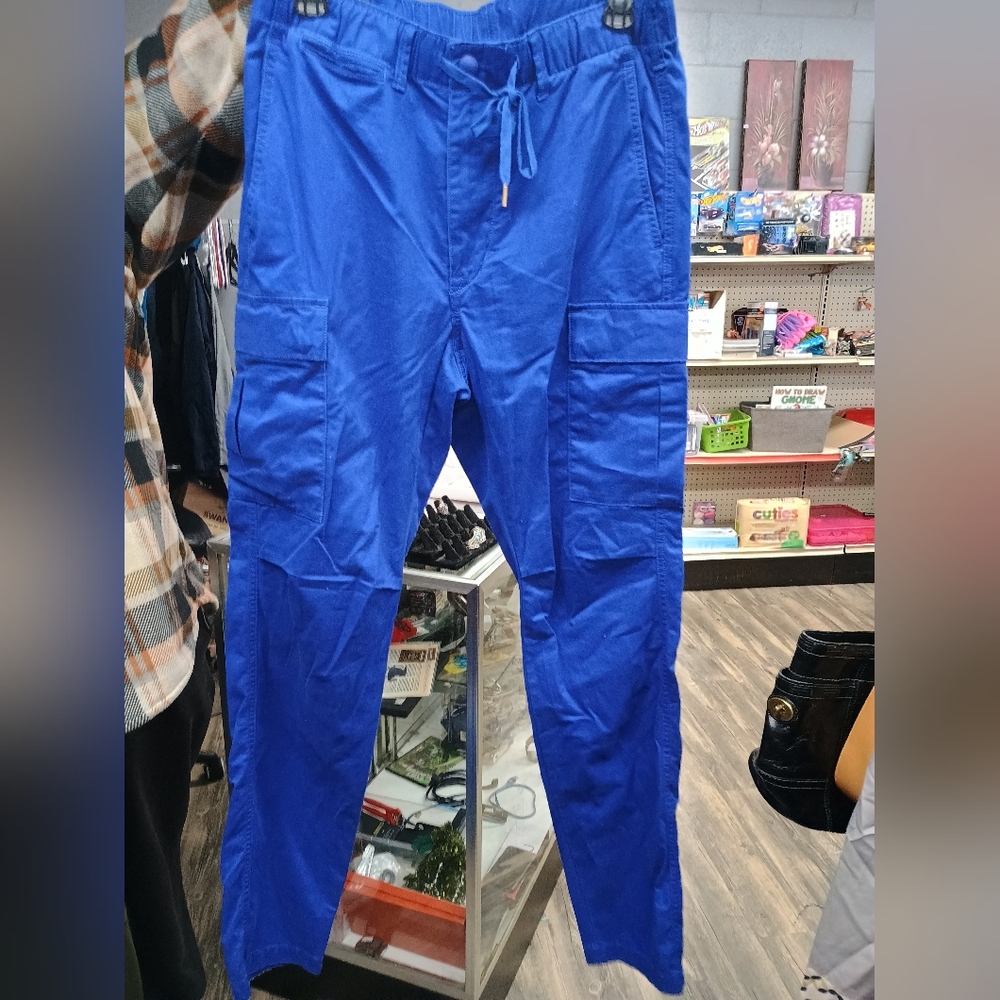 Polo Ralph Lauren Men's Stretch Slim Fit Twill Cargo Pants Blue Size 32WX34L NEW